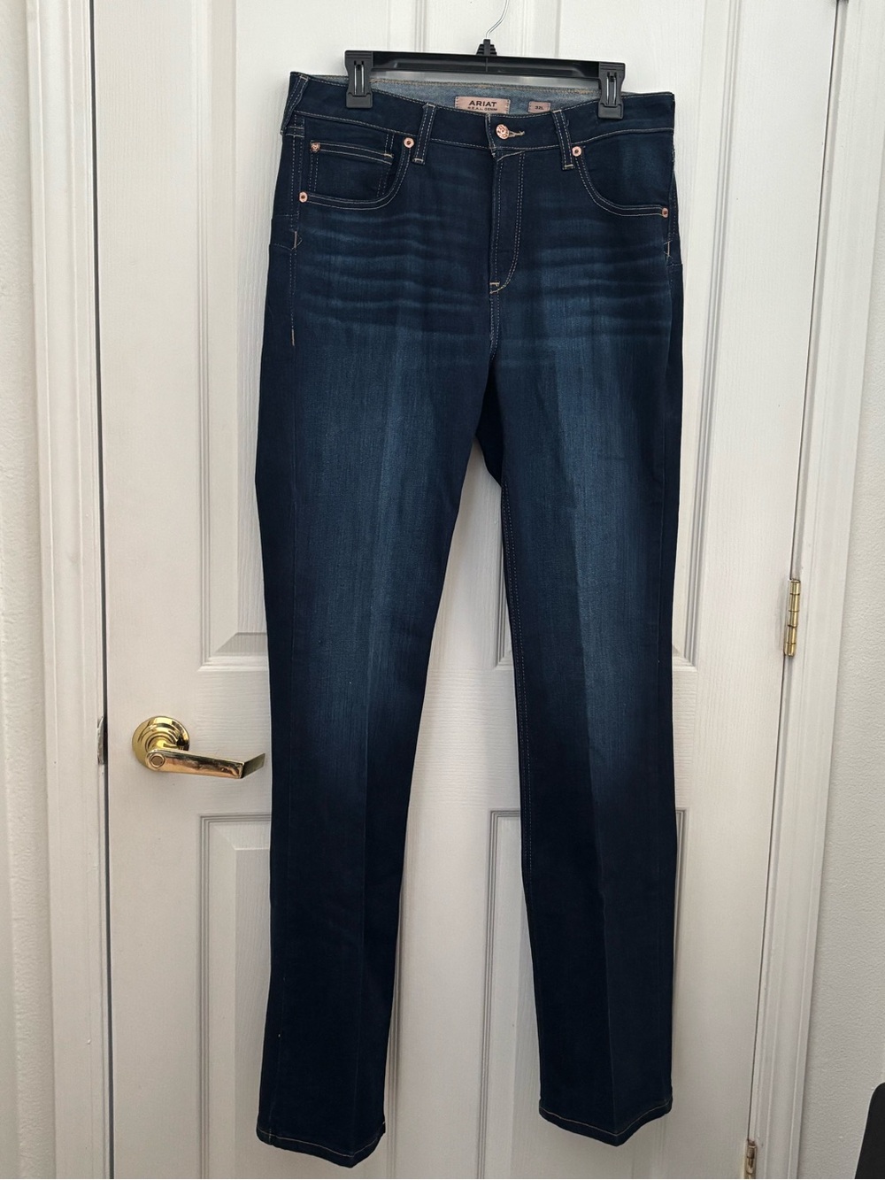 Ariat REAL Denim Womens Jeans 32L Dark Wash Bootcut Western Cowgirl